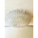 Traditional Italian White "Graniglia" Murano Glass Flush Mount in 70' Style