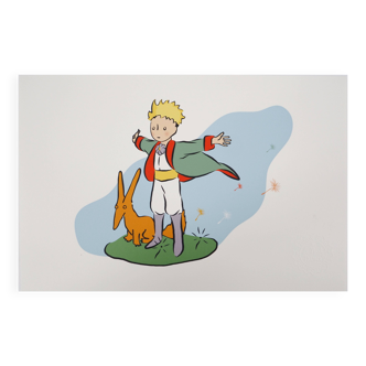 Antoine de Saint-Exupéry: The Little Prince and his friend the fox, lithograph.