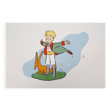 Antoine de Saint-Exupéry : Le Petit Prince et son ami le renard, lithographie