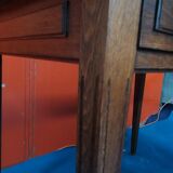 1950s waxed oak drawer table