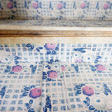 Chinese red lacquered leather trunk from the early 20th century.