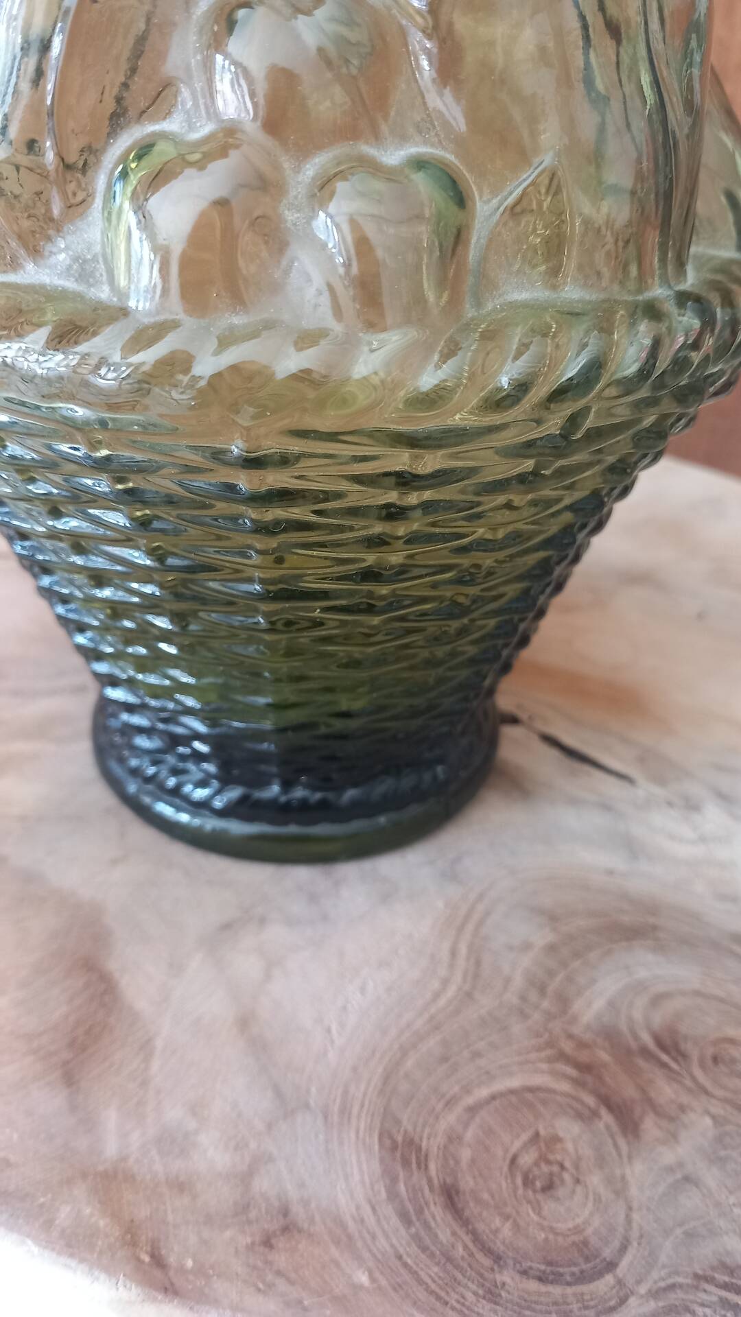 Italian carafe genius glass bottle from Empoli 60s 70s.
