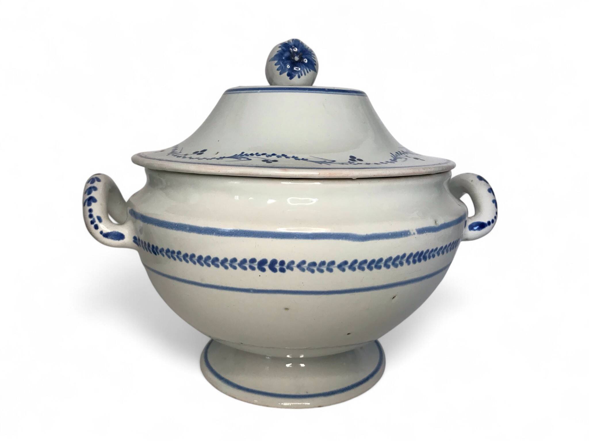 France, Fretel earthenware soup tureen with apple, 19th century