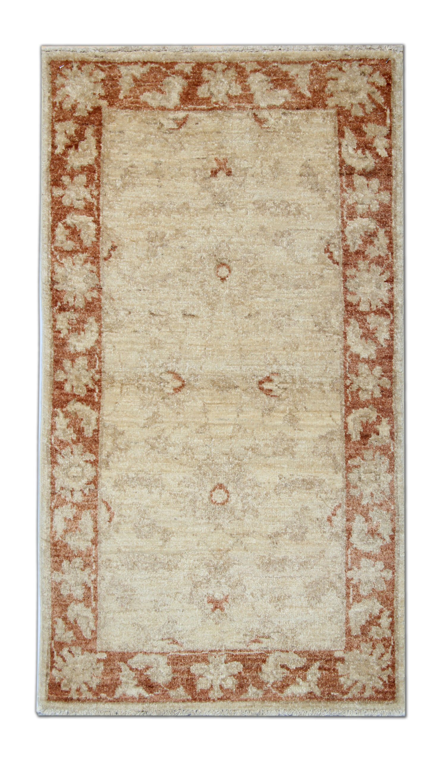 Cream Rug Handwoven Traditional Zeigler Carpet- 65x118cm