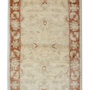 Cream Rug Handwoven Traditional Zeigler Carpet- 65x118cm