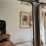 Miroir vintage 1930 triptyque barbier cristal biseauté- 25 x 58 cm