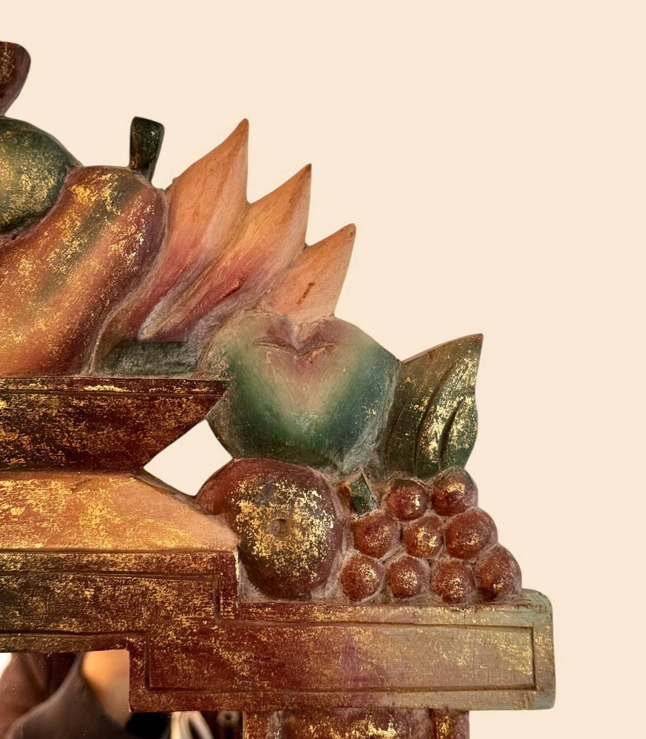 Vintage mirror in polychrome painted wood, 70´s