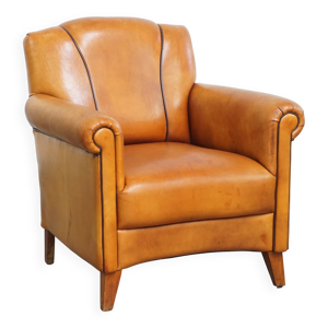 Fauteuil en cuir de mouton - marron