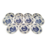 Lot de 11 assiettes creuses Sarreguemines modèle Romantic bleu