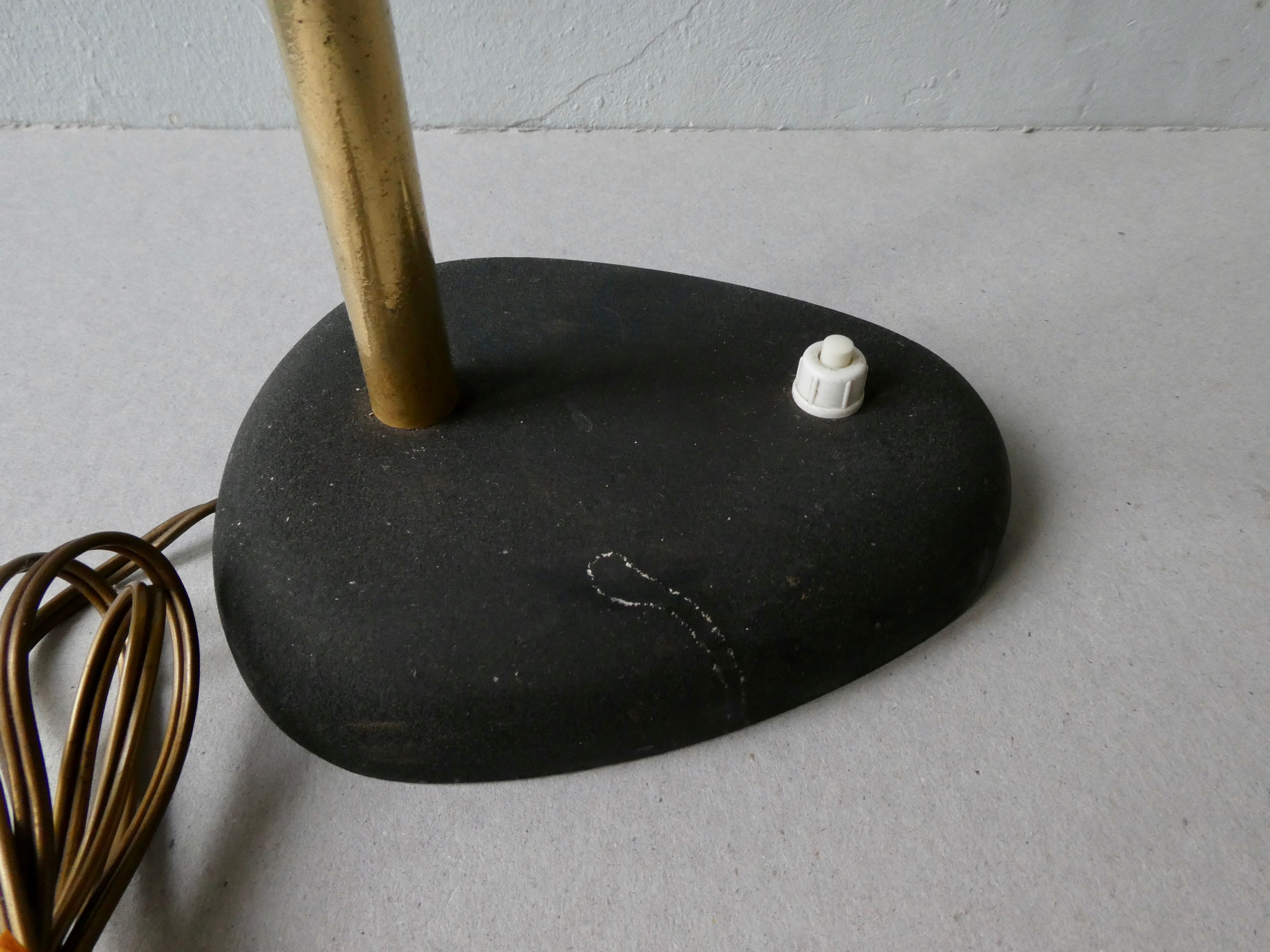 1950s lamp, made of black and gold metal