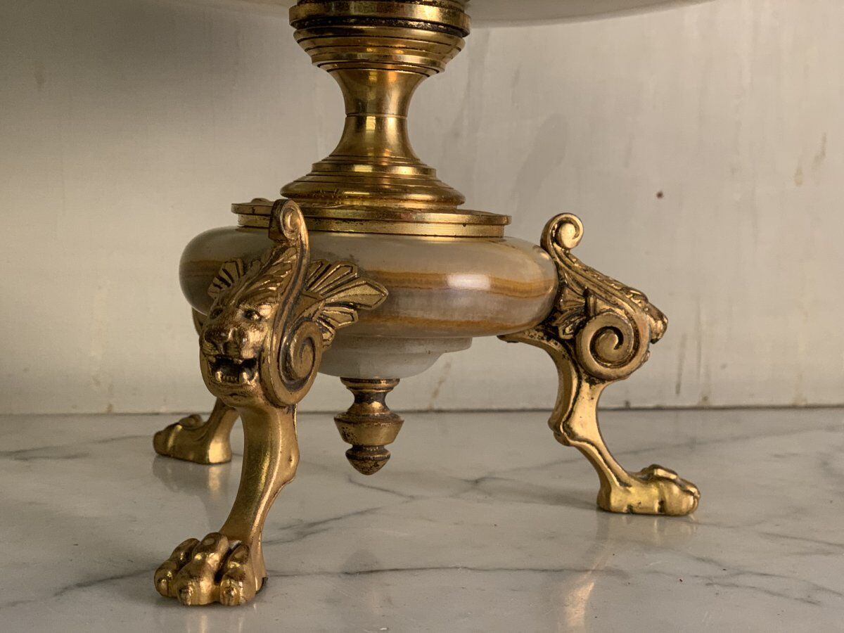 Coupe en onyx et bronze doré fin XIXème siècle