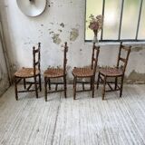 Set of rustic Provençal mulched chairs
