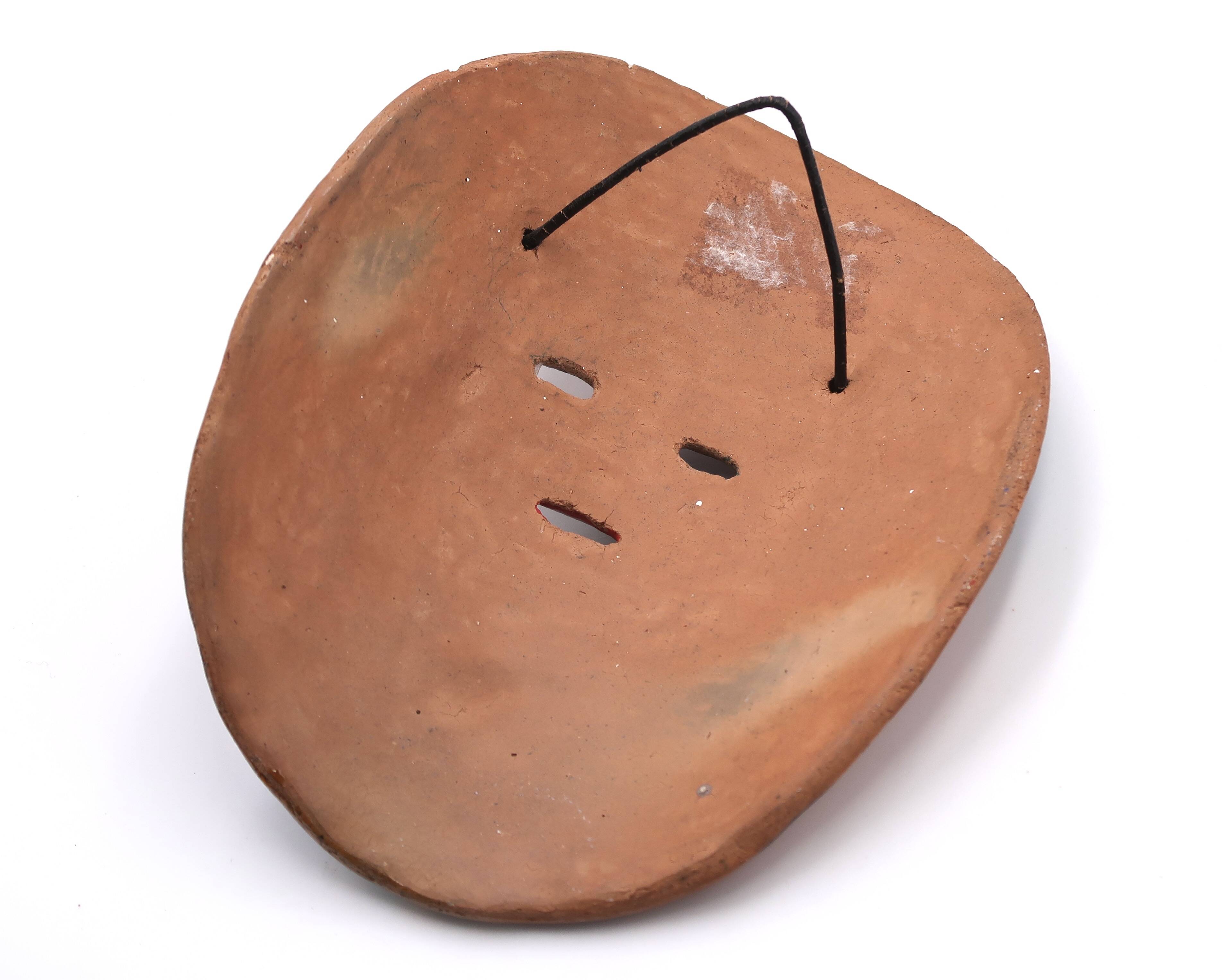 Colorful Mexican terracotta mask, 1970s