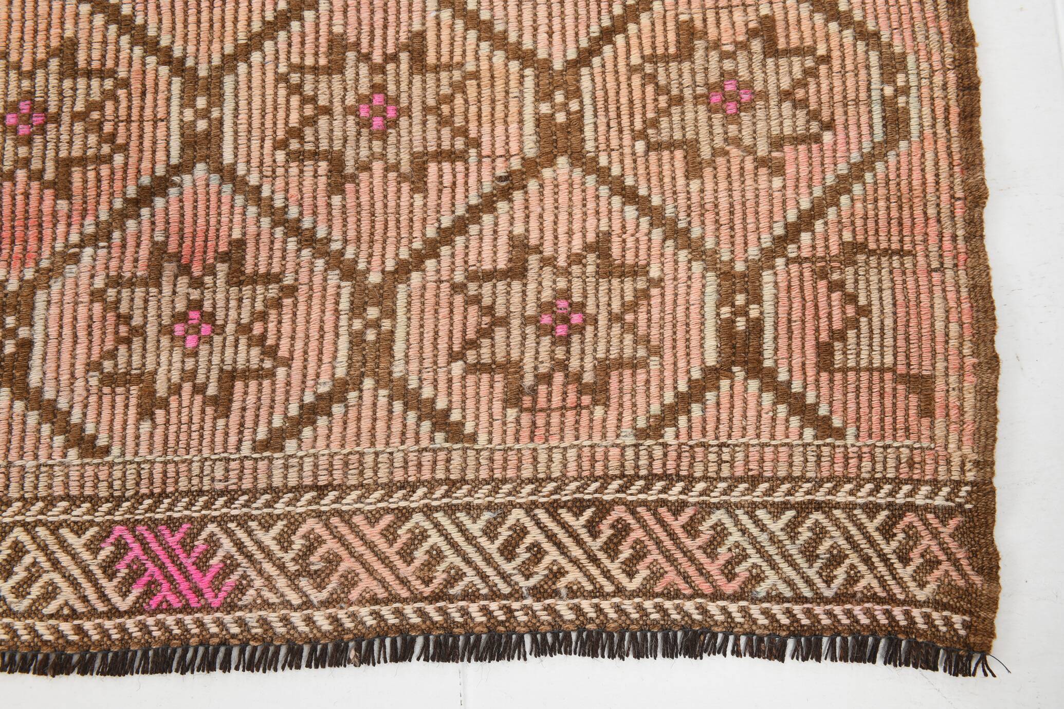 5x10 Peach & Brown Persian Kilim Rug, 166x300Cm