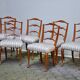 Set of 6 vintage chairs in Chippendale Revival style.