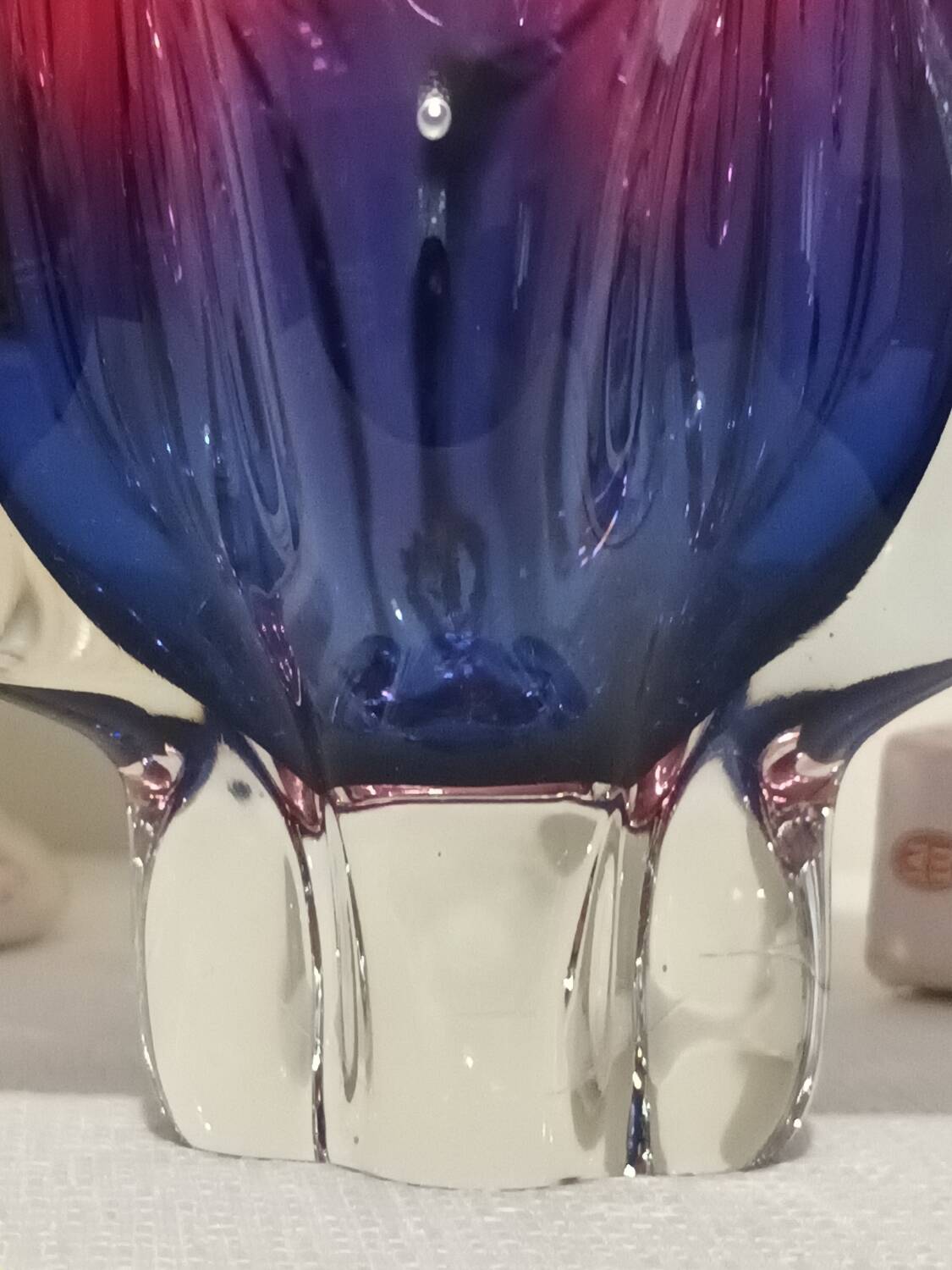 Czech Art glass trinket dish, mid-20th century