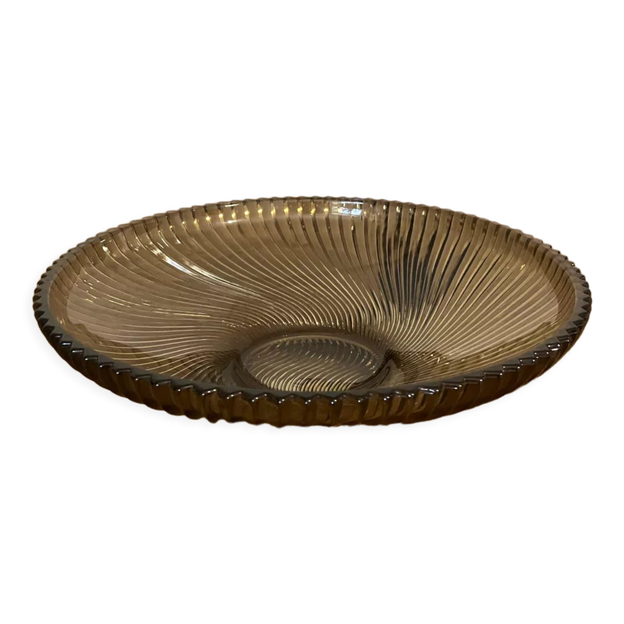 Art Deco cup / dish in smoked glass