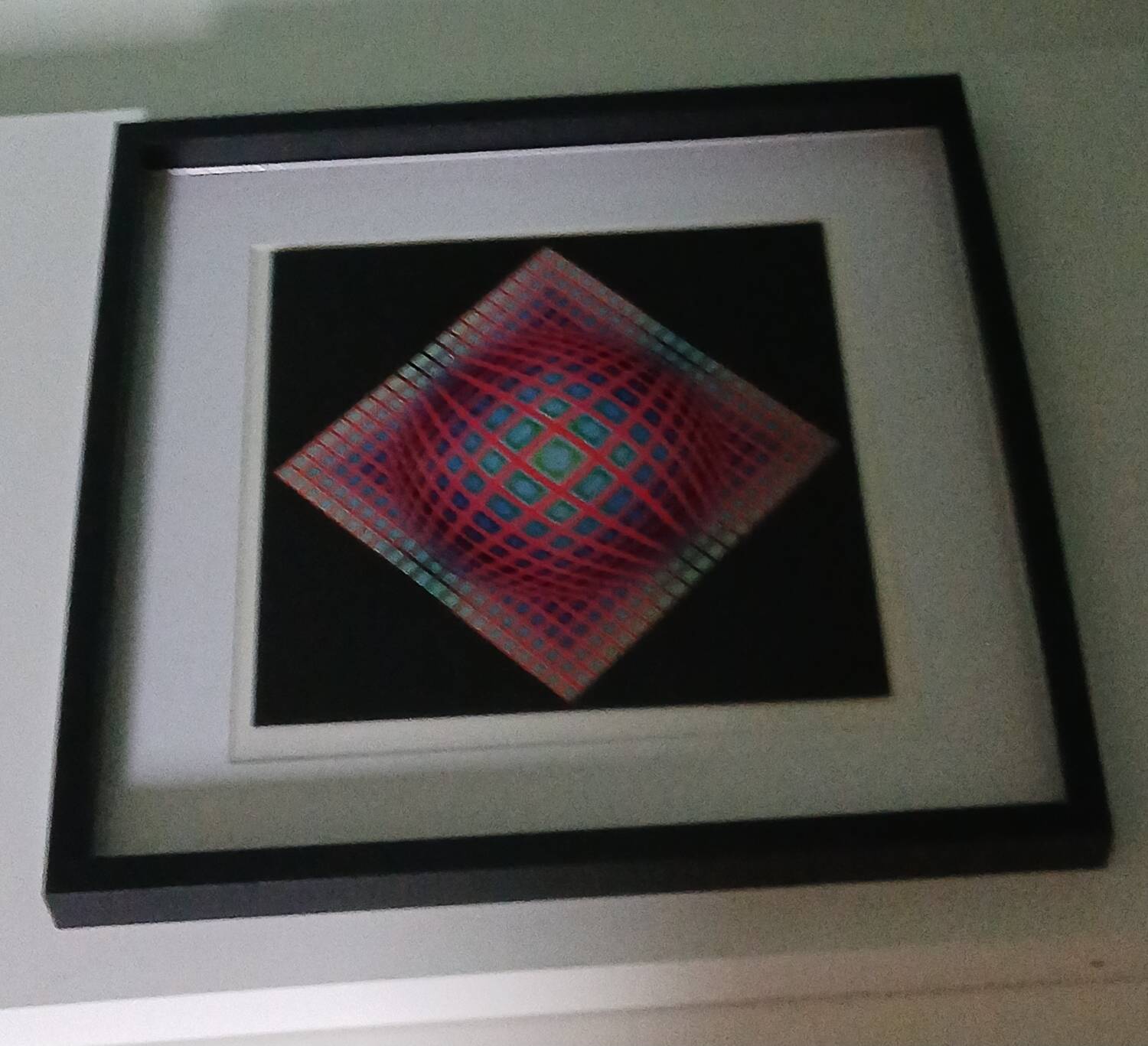 Tableau Vintage Art Optique - Victor Vasarely - Frame 40x40cm  
Description