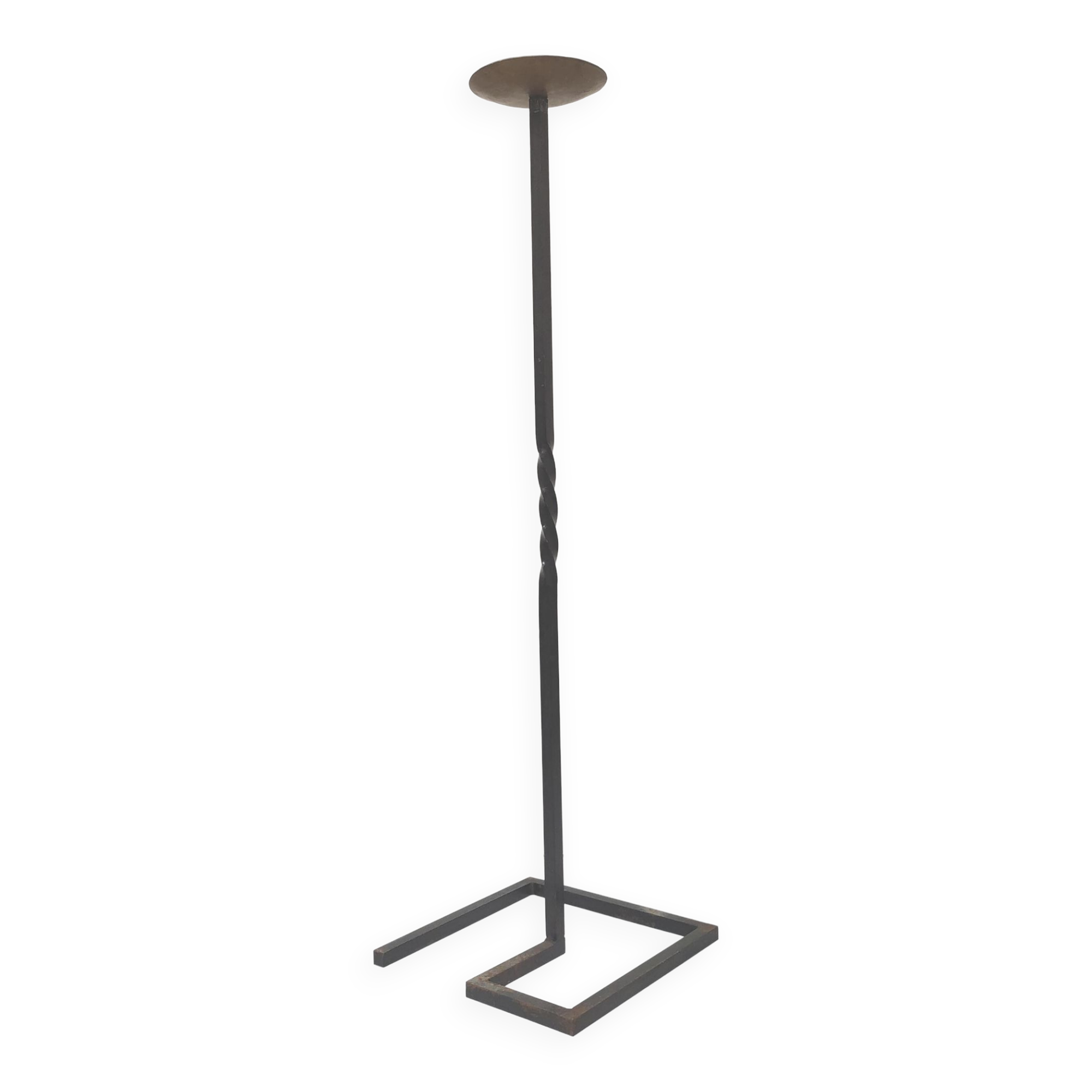 Candlestick pique candle 1950 metal and brass height 124cm