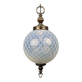 Vintage Blue Murano Sphere Pendant Lamp, Italy, 1970s