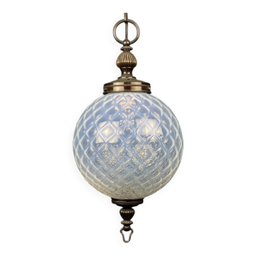Suspension sphère Murano bleue, Italie, années 1970