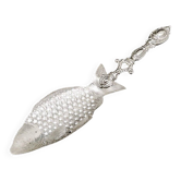 Cuillère figurative en laiton polonais en forme de poisson par SW Varsovie, années 1900.