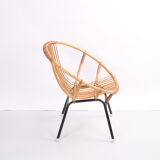 Vintage Noordwolde bamboo round chair
