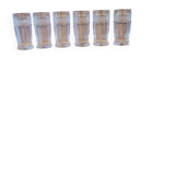 6 cut glasses made of thick glass