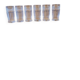 6 cut glasses made of thick glass