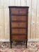 Chiffonnier cinq tiroirs – Style Transition – Marqueterie et marbre