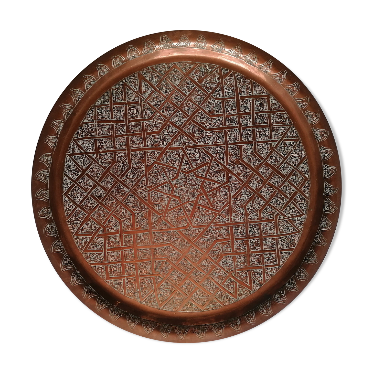 Hammered copper tray