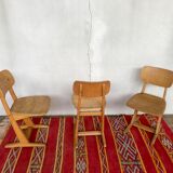 Series of 3 vintage children's casala chairs
