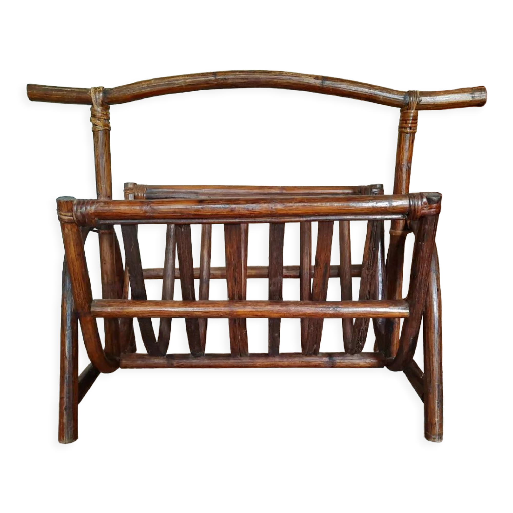 Rattan magazine holders