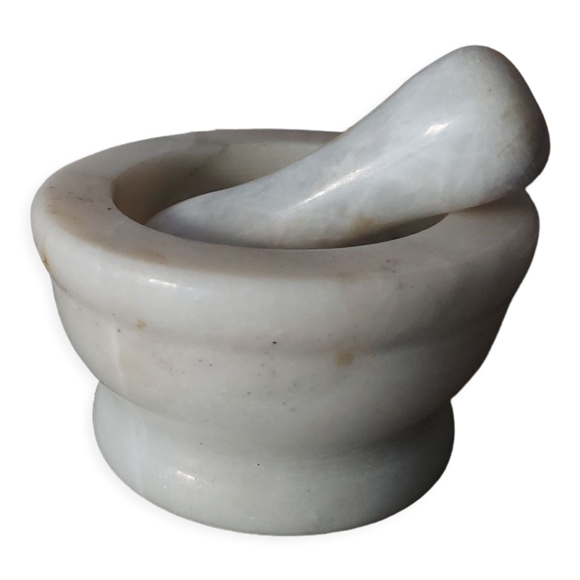 Mortar with marble pestle