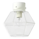 Beautiful 1970s Limburg glass ceiling lamp in octagon shape