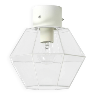 Beautiful 1970s Limburg glass ceiling lamp in octagon shape