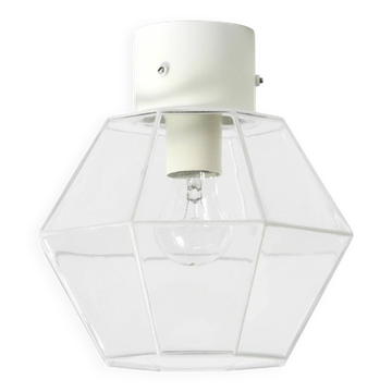 Beautiful 1970s Limburg glass ceiling lamp in octagon shape