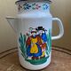 Grand, piché, par/cafetière folklore, breton vintage en émail