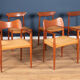 Retro 1960s set of six danish solid teak dining chairs papercord seats dyrlund arne hovmand olsens m