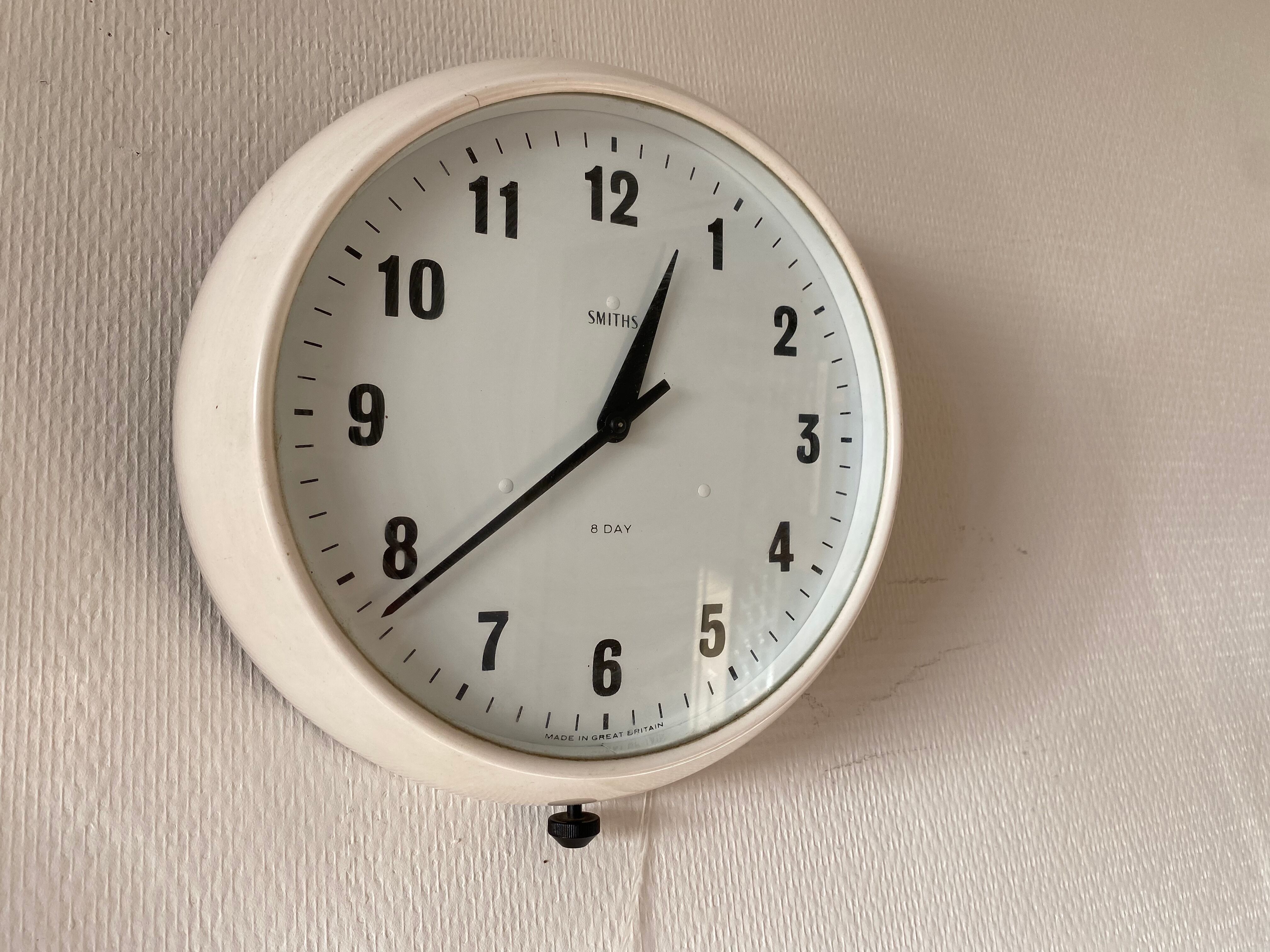 Vintage Bakelite Smiths 8 Day Wall Clock, 1940s