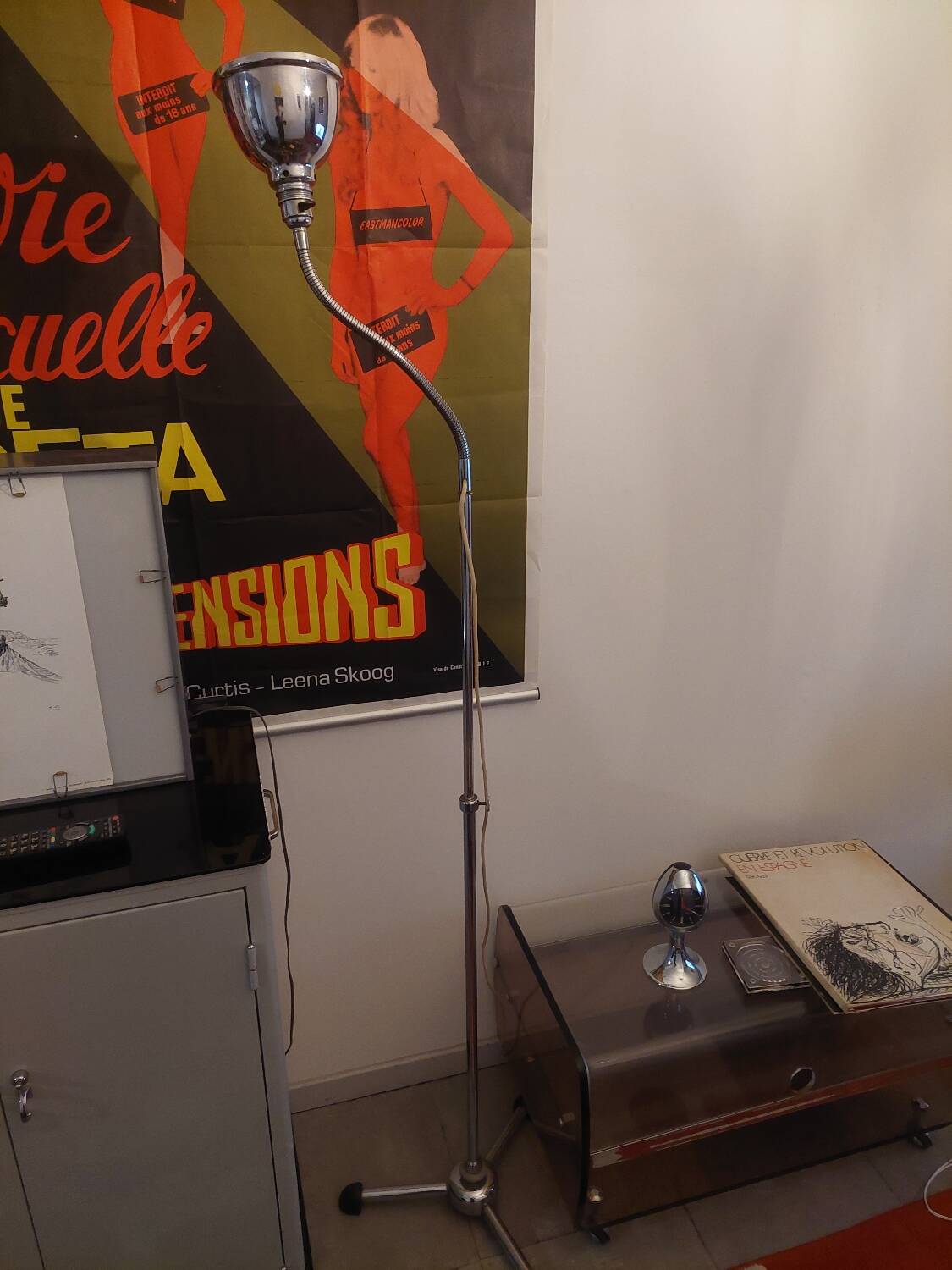 1950s telescopic gooseneck floor lamp