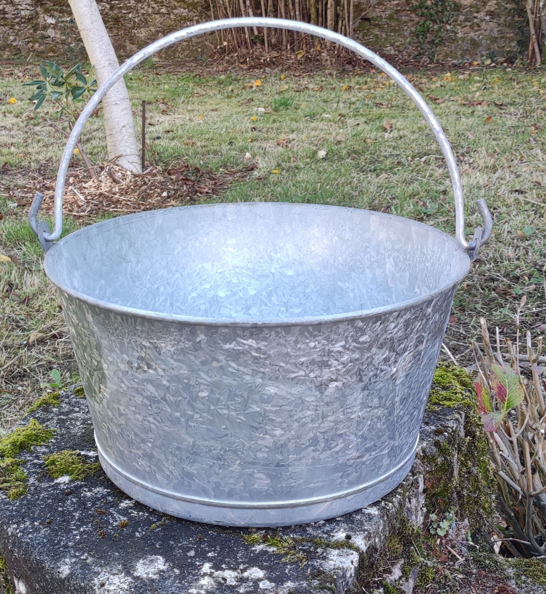 Old Galvanized Steel Basin