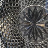 Old plate with pressed glass arabesque pie