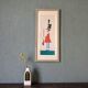 Mid-century modern swedish "The royal guard" vintage figurative watercolor & gouache painting