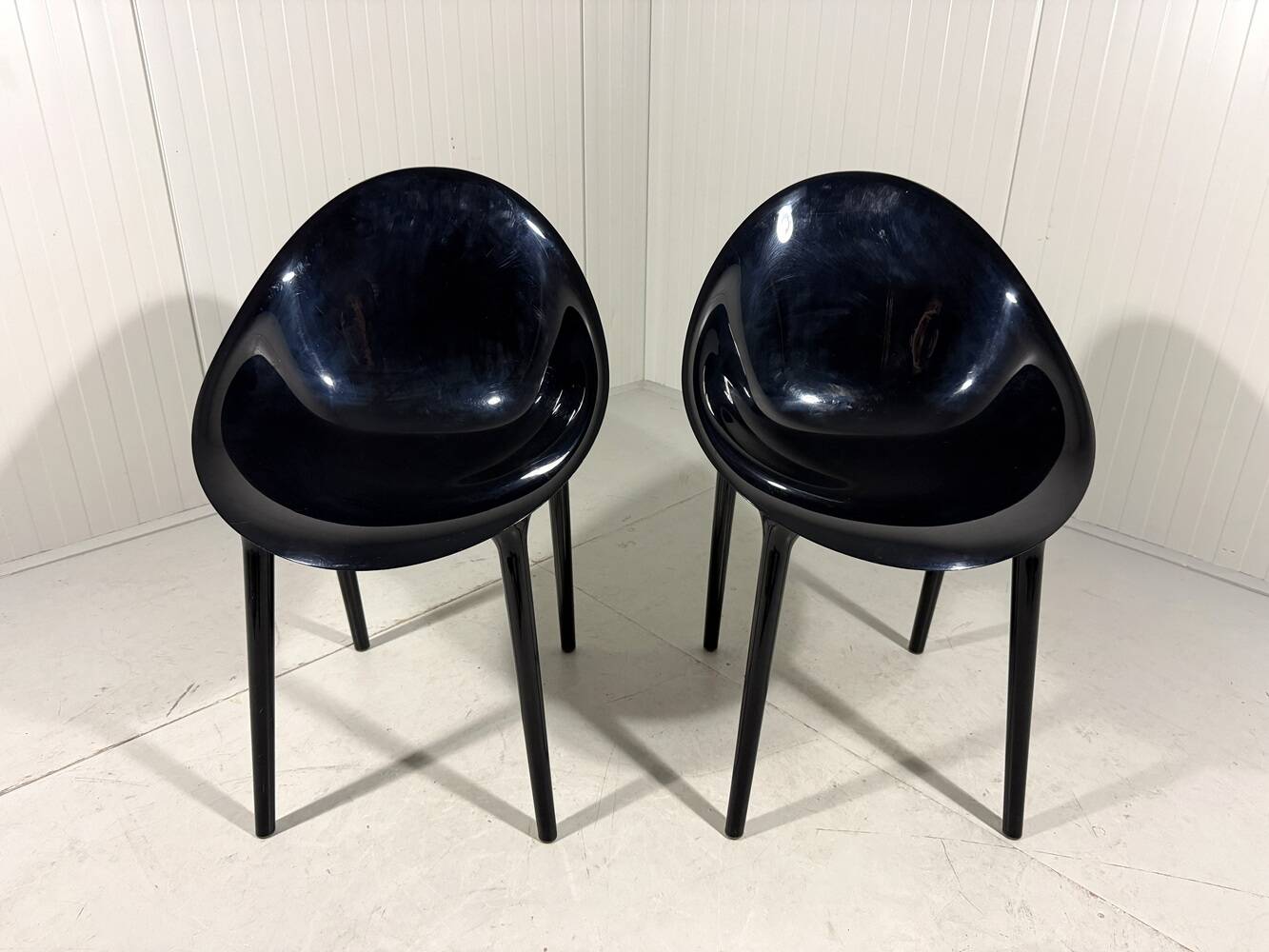 Philippe Starck glossy Super Impossible chairs, Kartell Italy