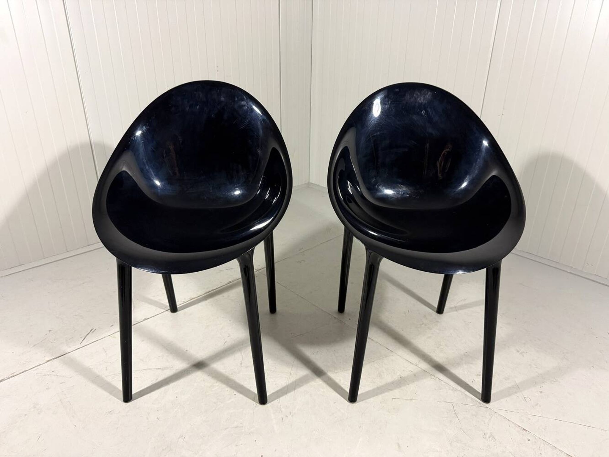 Philippe Starck glossy Super Impossible chairs, Kartell Italy