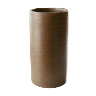 Antonio Lampecco's brown ceramic roll vase, 70s