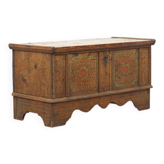 Antique Folk Art Painted bridal chest 1737