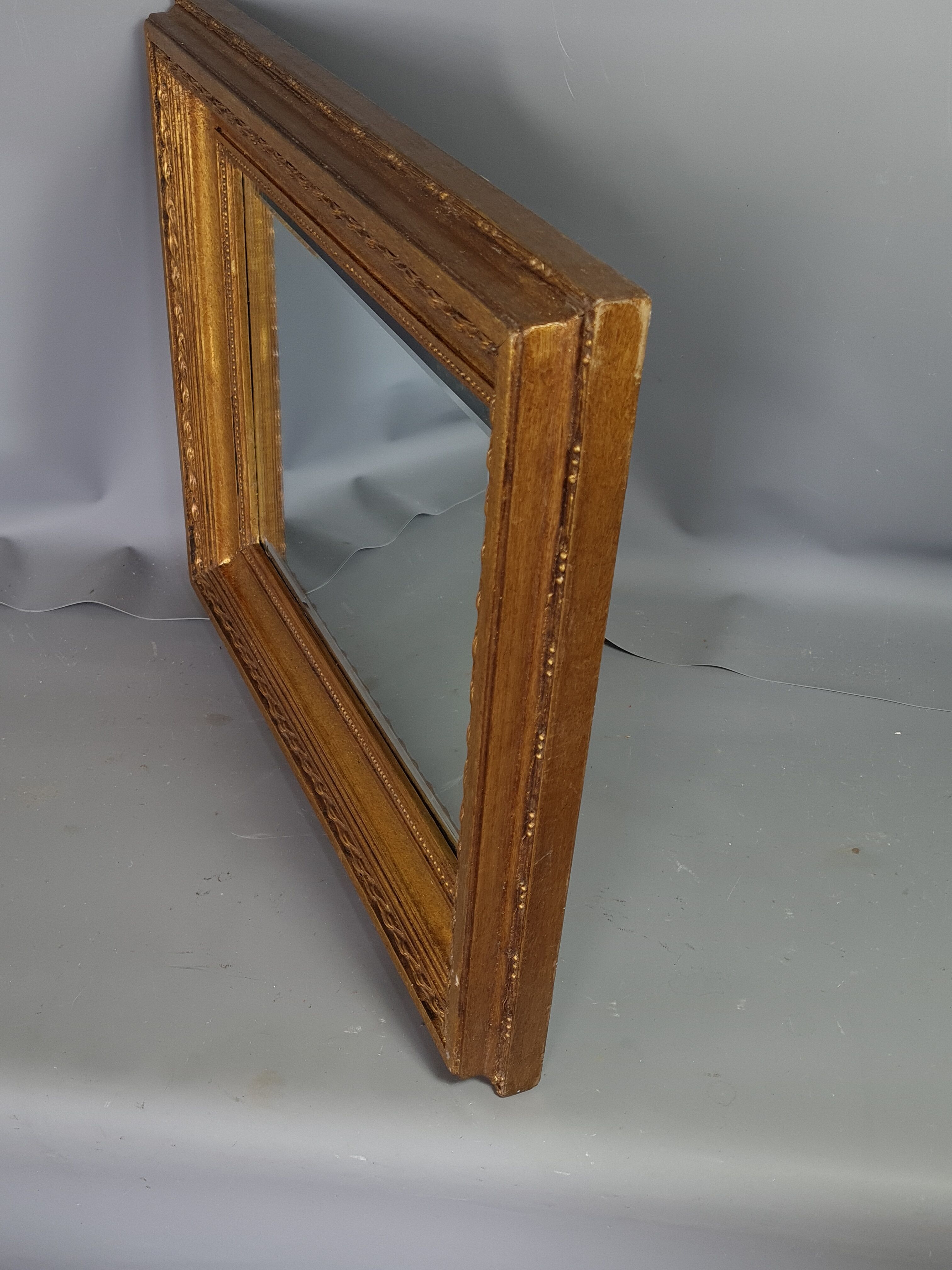 Old mirror beveled frame louis xvi style gilded stucco wood 58x48,5 cm sb