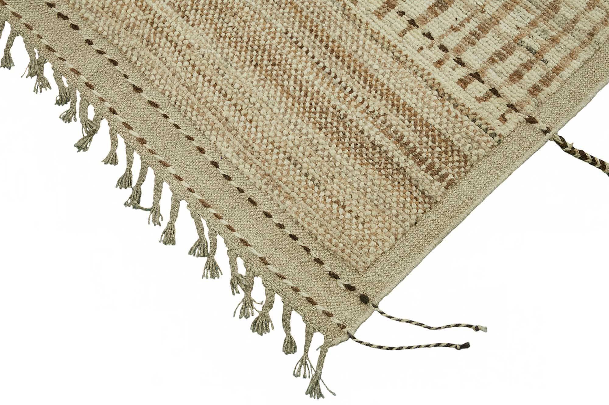 Handwoven Turkish Rustic 318 cm x 430 cm Beige Wool Carpet